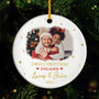 6673OUS1 ceramic first christmas engaged ornament custom photo gifts for couples 6673OKLAG_1