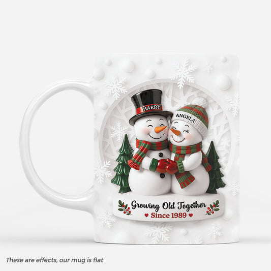 6697MUS1 3d printing effect personalized couple mugs snowman christmas mugs 6697MKTTG