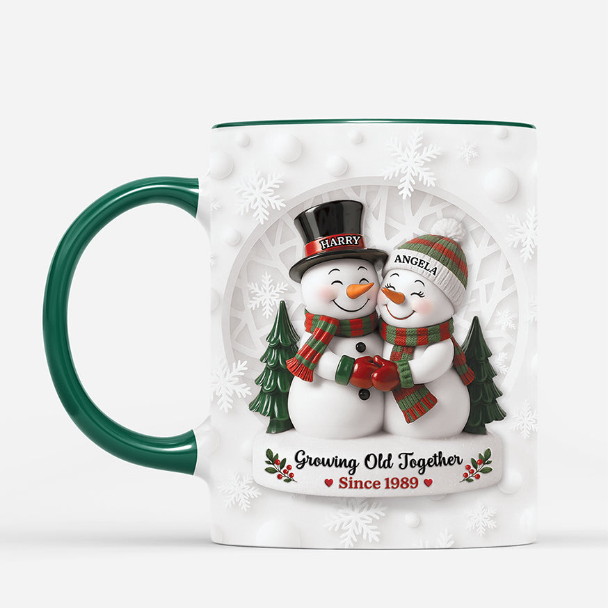 6697MUS2 3d printing effect personalized couple mugs snowman christmas mugs 6697MKTTG