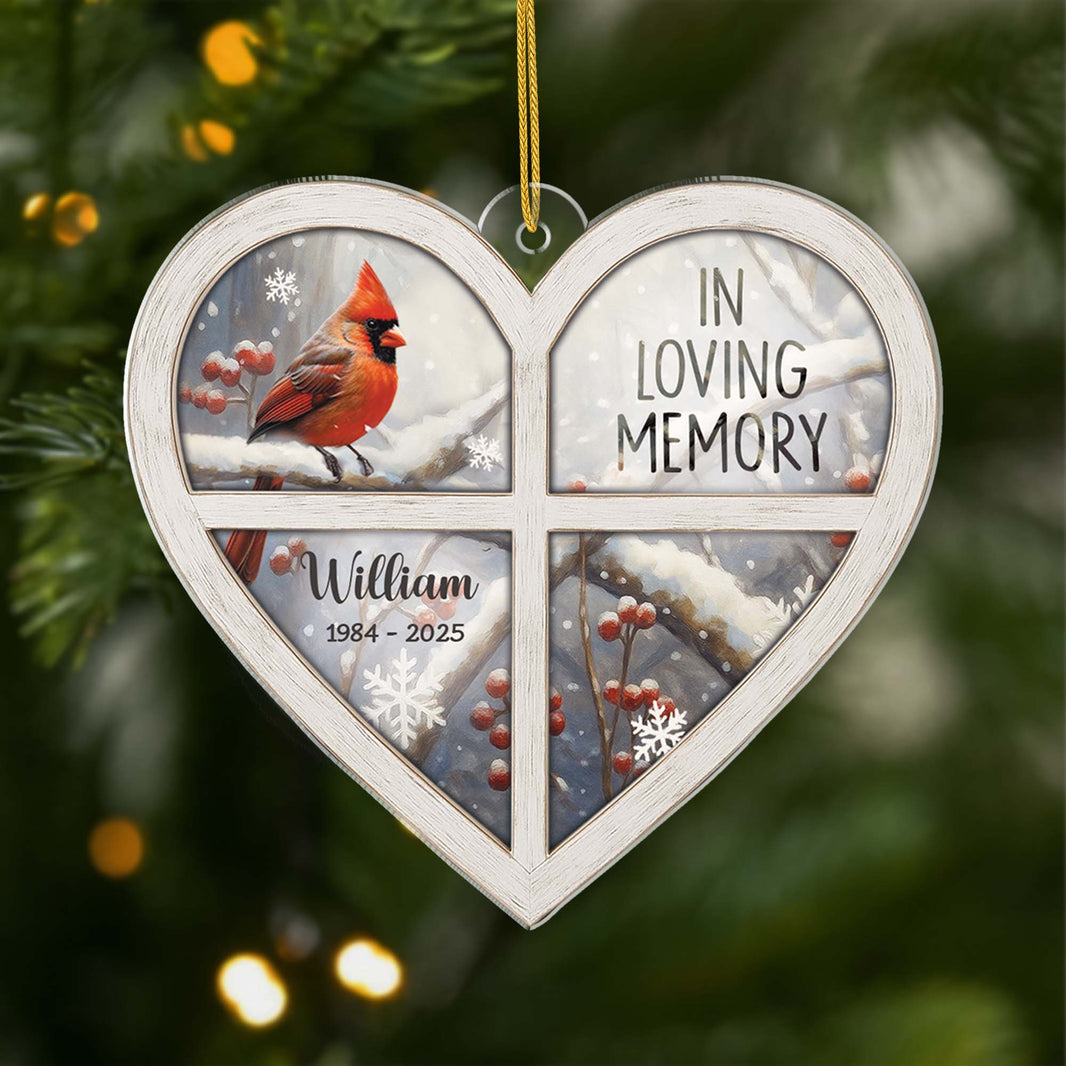Personalised Acrylic In Loving Memory Cardinal Memorial Ornament ...