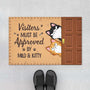 6702DUS1 all guests must be approved by the cat doormat_ custom cat lover gifts 6702DTM5D