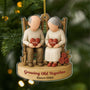 6734OUS1 3d printing effect acrylic old couple christmas ornament_ custom couple gift 6734O