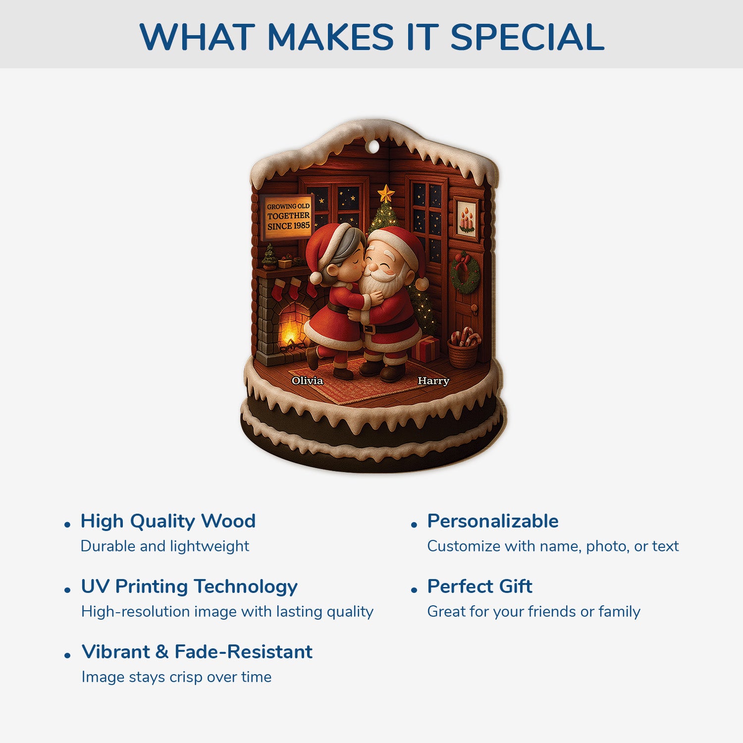 6751OUS4 3d printing effect 1 layered wooden santa claus ornaments custom christmas gifts for couples 6751O