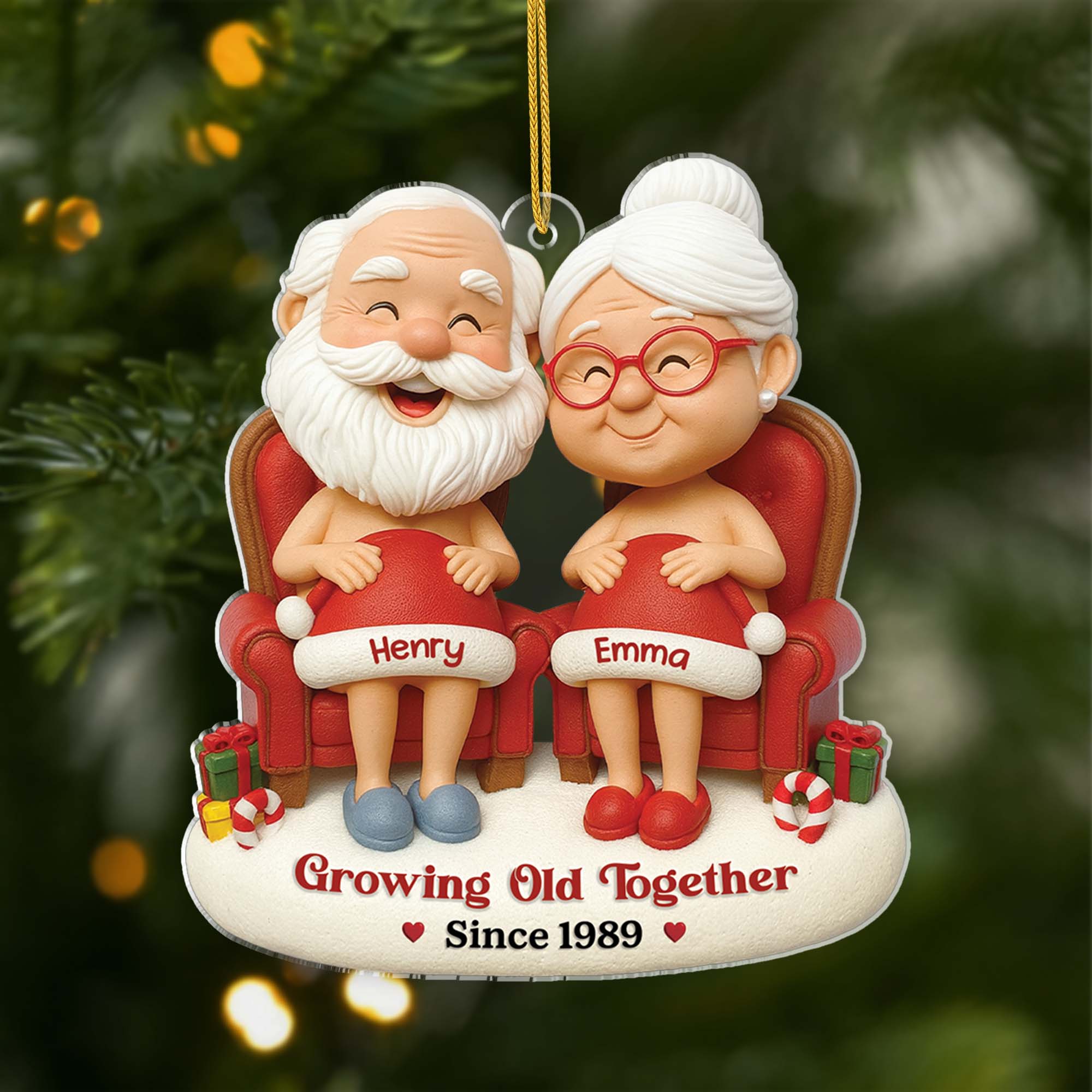 6757OUS1 3d printing effect custom acrylic growing old together since ornament_ couples xmas gift 6757O3MTG