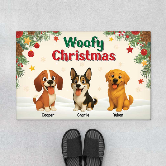 6923DUS1 dog christmas doormat personalized gifts for dog lovers 6923D86WC