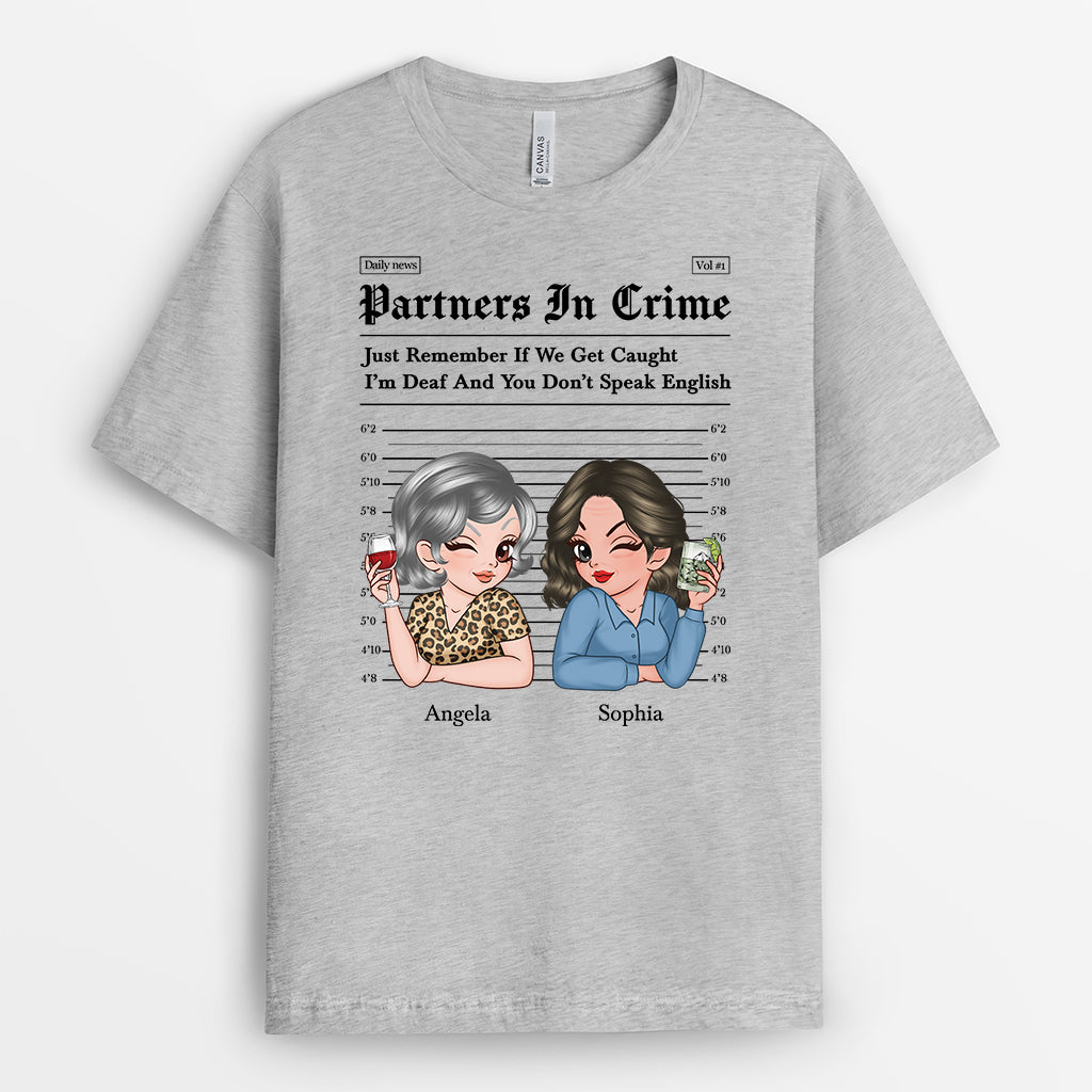 6924AUS2 funny partners in crime_ t shirt personalized gift for friend 6924AKP5A