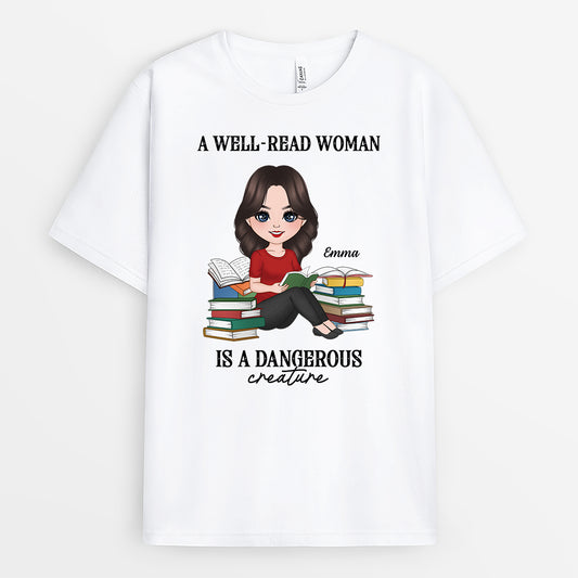 6929AUS1 a well read woman is a dangerous creature shirt_ custom gifts for book lovers 6929AKTZA