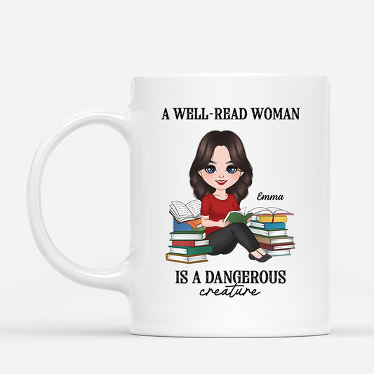 6929MUS1 a well read woman is a dangerous creature_ mug custom gifts for book lovers 6929MKTZA