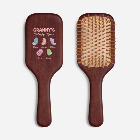 6947AUK1 personalised grandmas butterfly kisses wooden hairbrush 6947aqtvta_1