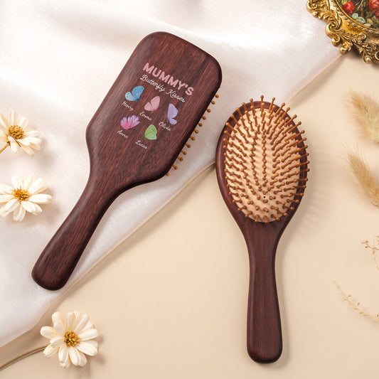 6947AUK1 personalised grandmas butterfly kisses wooden hairbrush 6947aqtvta_2