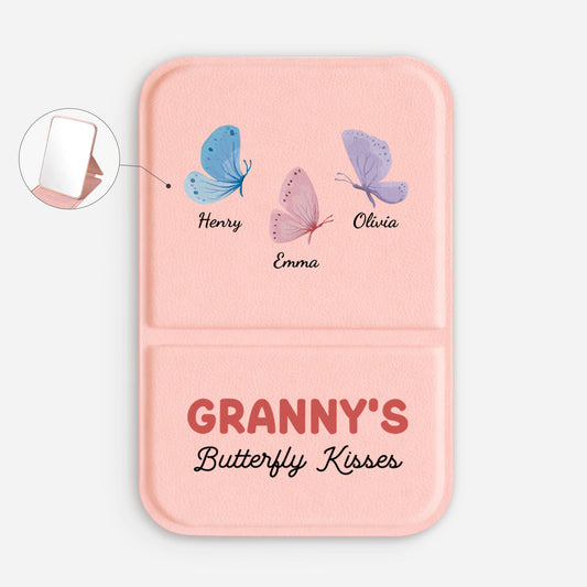 6947AUK1 personalised grannys butterfly kisses compact mirror for grandma 6947ajtvta_1
