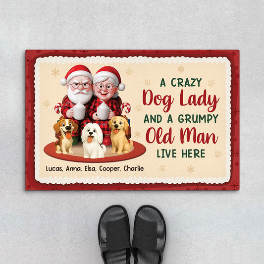 6974DUS1 personalized christmas doormat gifts for couples with dogs 6974D6HWC