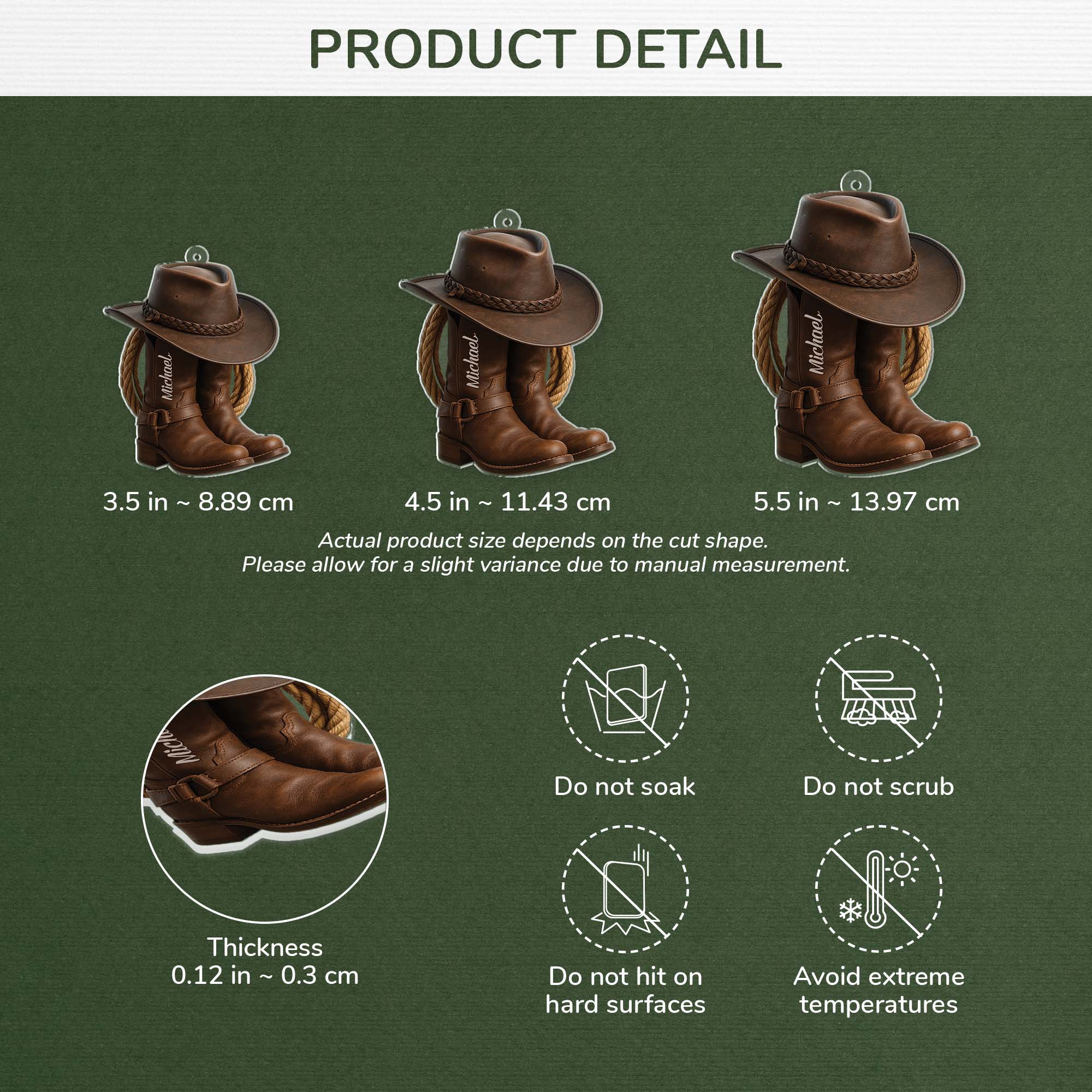 7002OUS3 acrylic cowboy boots ornament_ personalized gifts for horse lovers 7002O6L5U