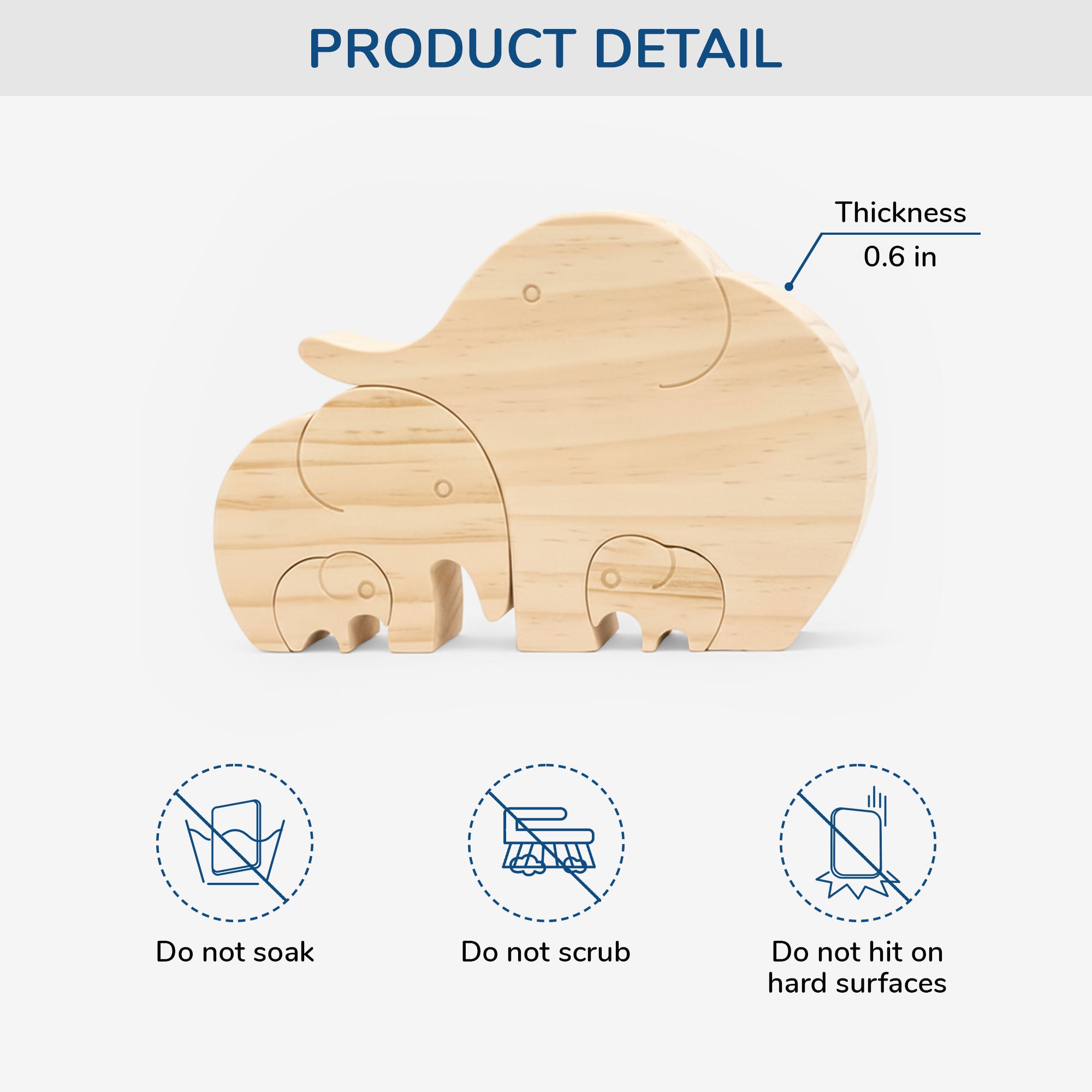 7005QUS3 wooden elephant family puzzle_ personalized gift for family 7005Q0V3I