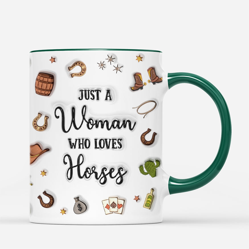 7014MUS3 3d printing effect just a girl who loves horses mug custom gifts for horse lovers 7014MKT5U