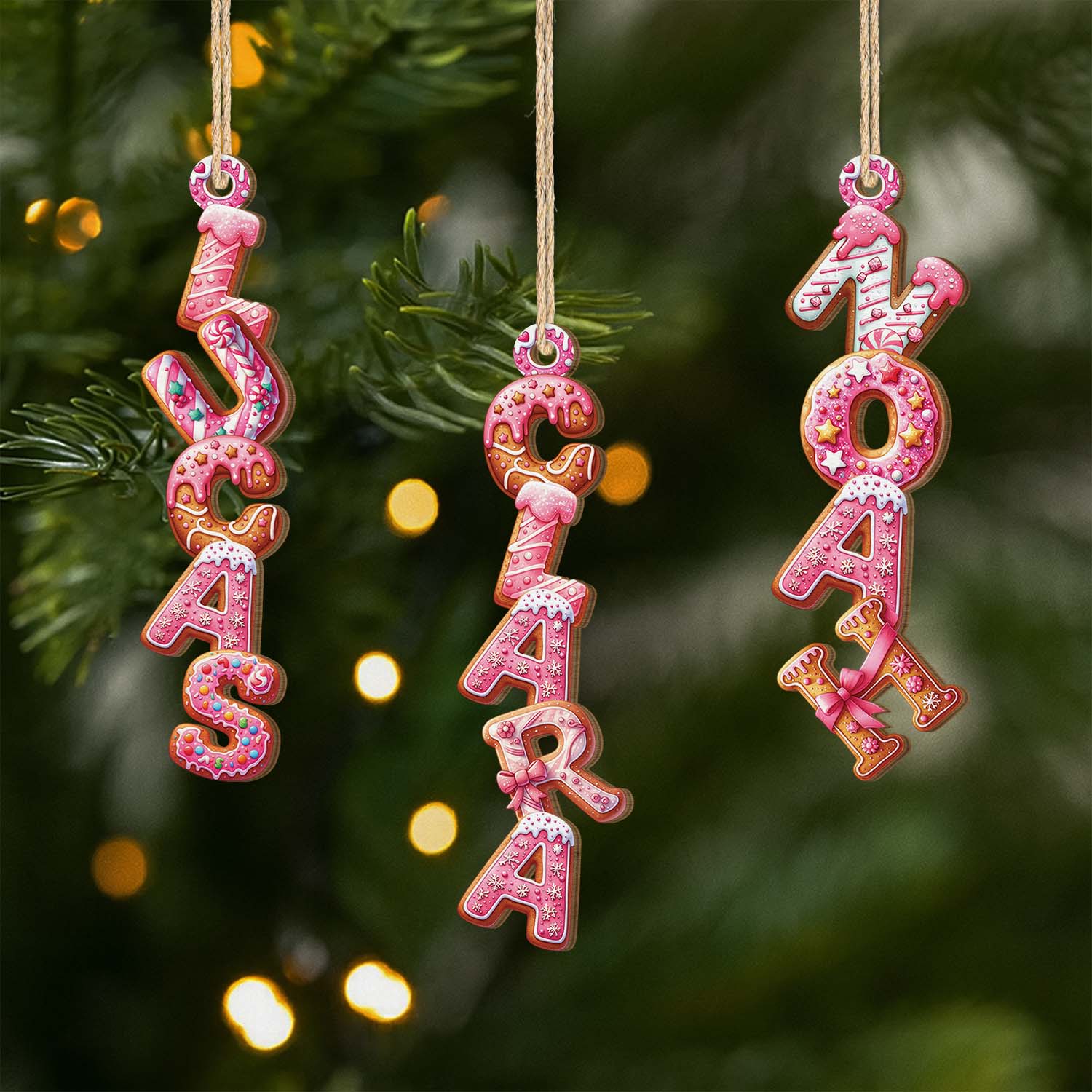 7020OUS1 1 layered wooden cookie letter ornaments personalized gifts for christmas 7020O6L5A