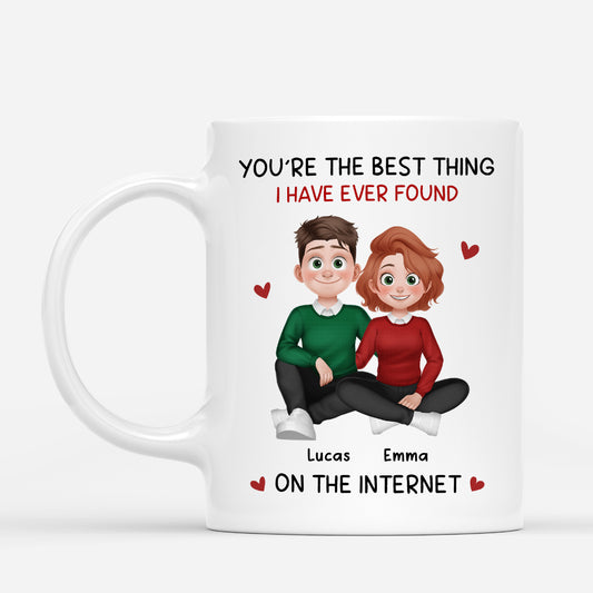 7025MUS1 personalized couple mugs youre the best thing i found on the internet_ 7025MKQ5G
