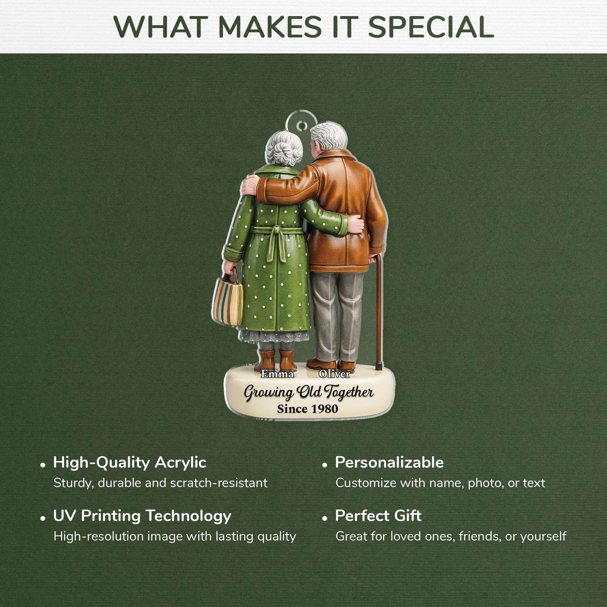 7026OUS4 3d printing effect personalized acrylic ornaments christmas gifts for old couples 7026O3T5G