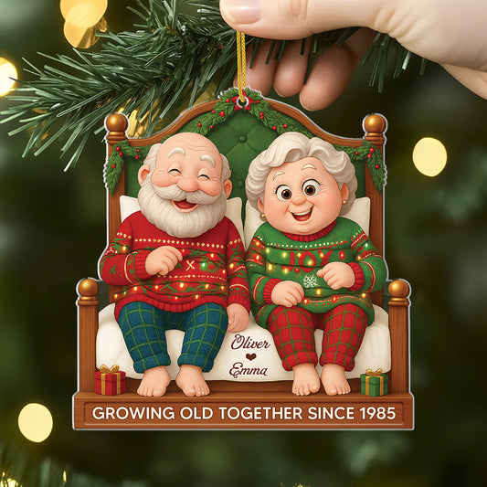 7030OUS2 3d printing effect custom acrylic christmas ornaments gifts for an old couple 7030OTT5G