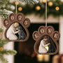 7033OUS2 1 layered wooden dog paw print ornament personalized christmas gift 7033OKQNC