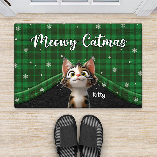 7034DUS1 merry christmas from our family doormat custom gifts for cat lovers 7034DTLND_2
