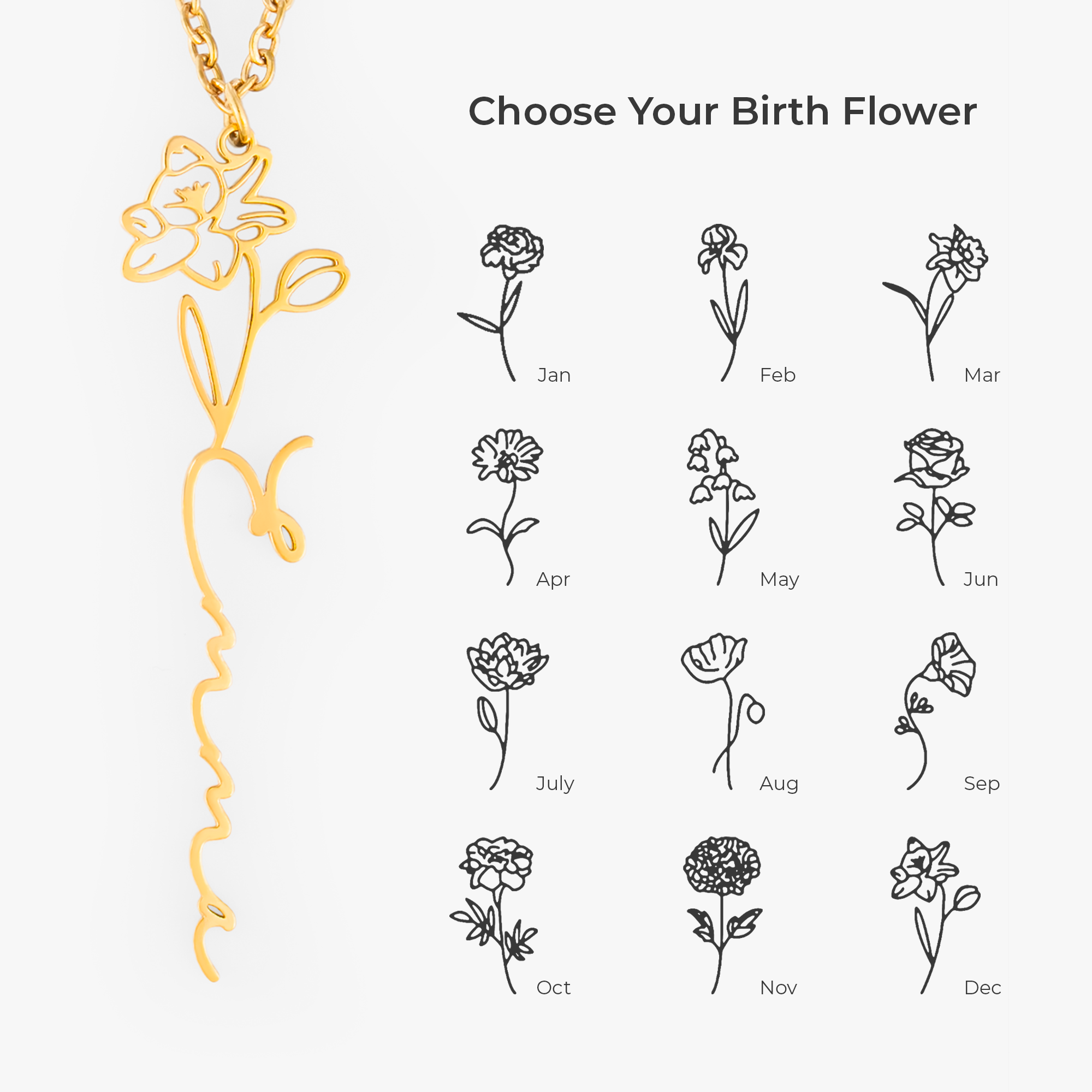 7040JUS1 personalized birth flower necklace with name_ gifts for her him 7040J0L5A_4