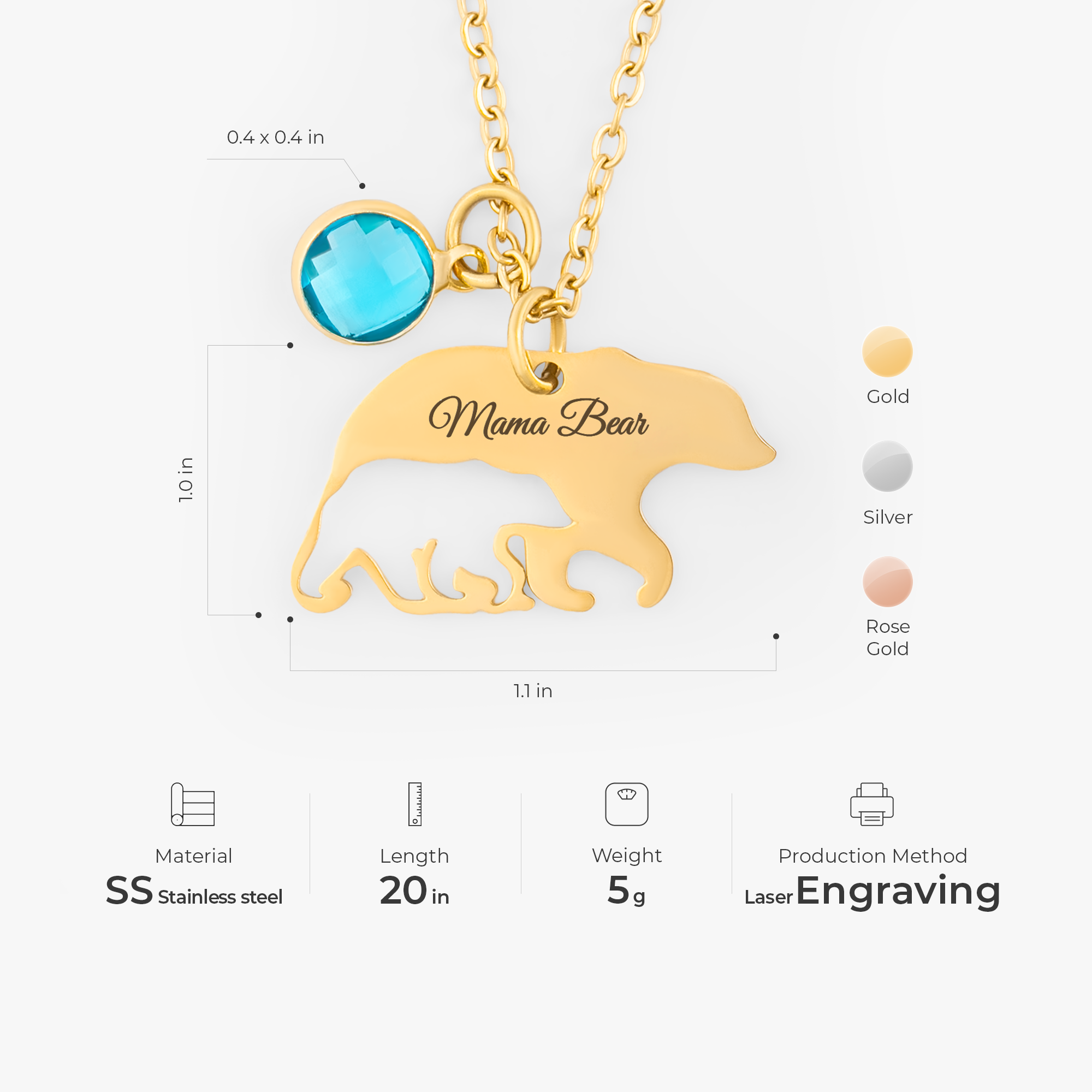 7042JUS3 mama bear necklace with birthstones custom gifts for mom grandma 7042J0T5A