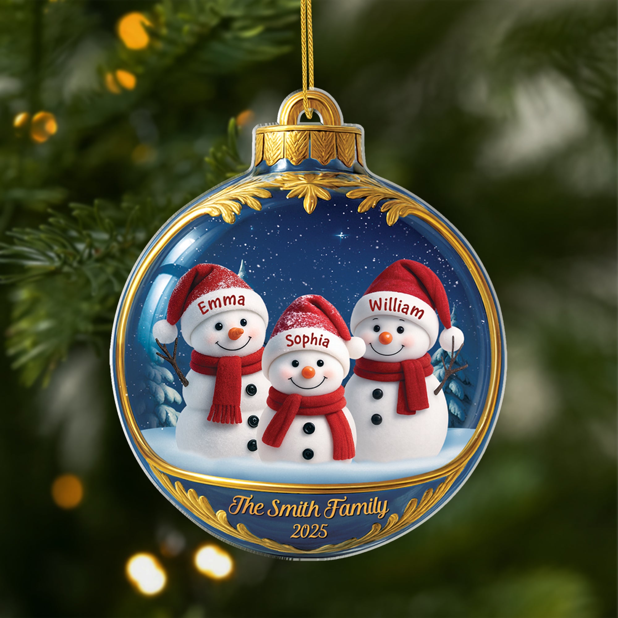 7062OUS1 3d printing effect snowman christmas ornaments acrylic custom family gifts 7062O3TMI