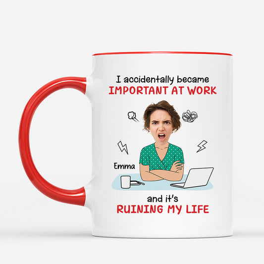 7065MUS1 accidentally become important at work_ photo mug personalized office gifts 7065MKLCO_2