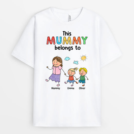 7078AUK1 personalised this mum belongs to shirt with kids names for mum and dad 7078atpaa