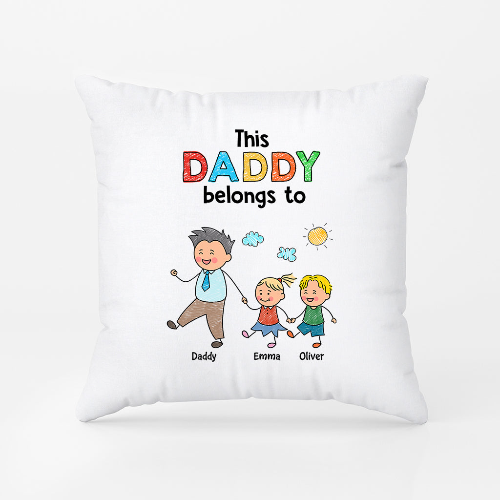 7078PUK2 personalised this mum belongs to pillow with kids names for mum and dad 7078ptpaa