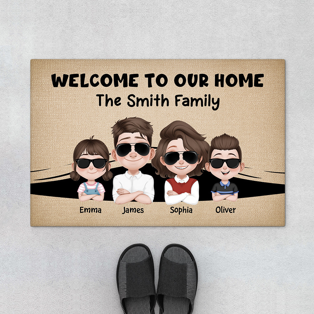 7091DUS1 welcome to our home doormat_ personalized gift for the whole family 7091D8TZI