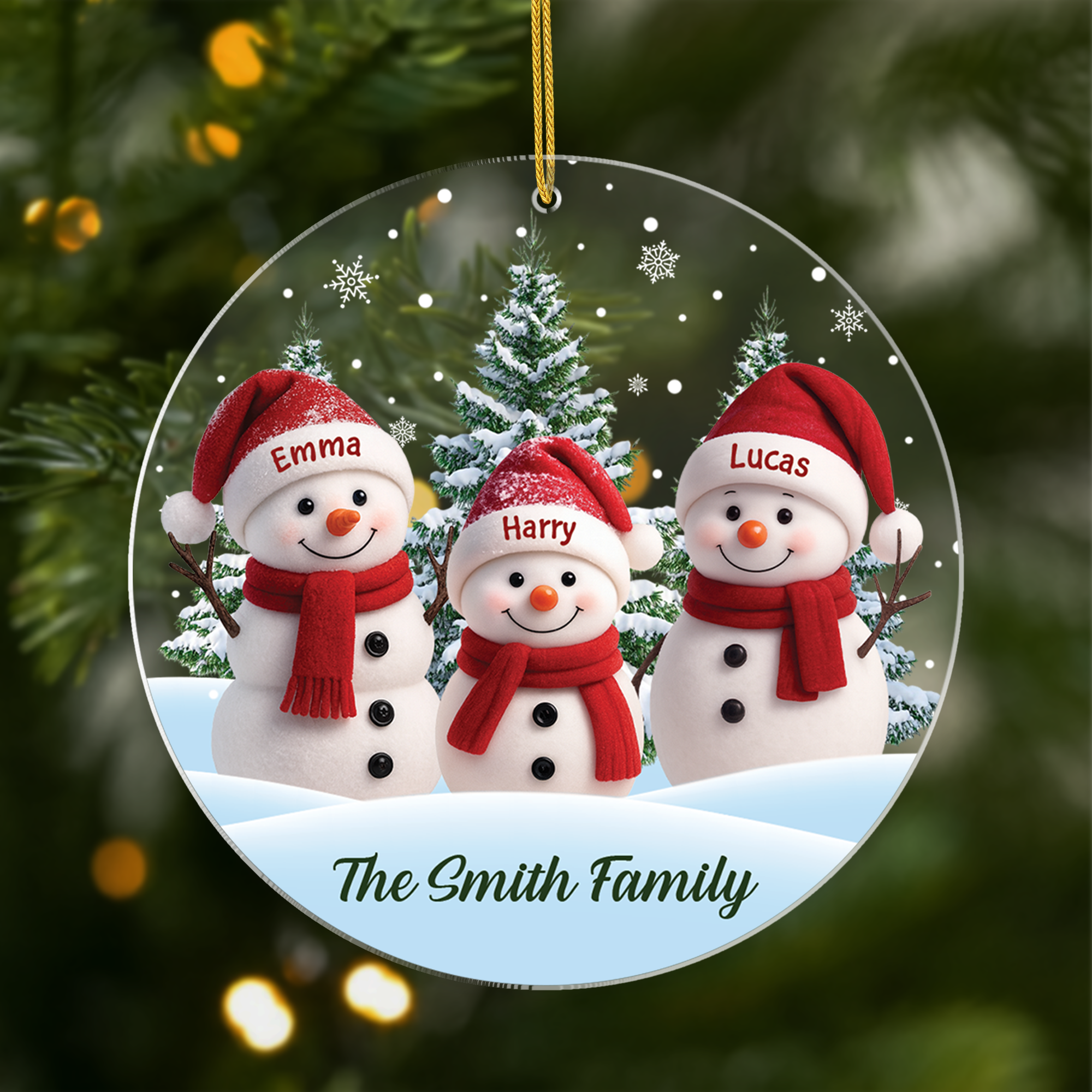 7092OUS1 acrylic snowman family ornament personalized xmas gifts 7092OKL5I