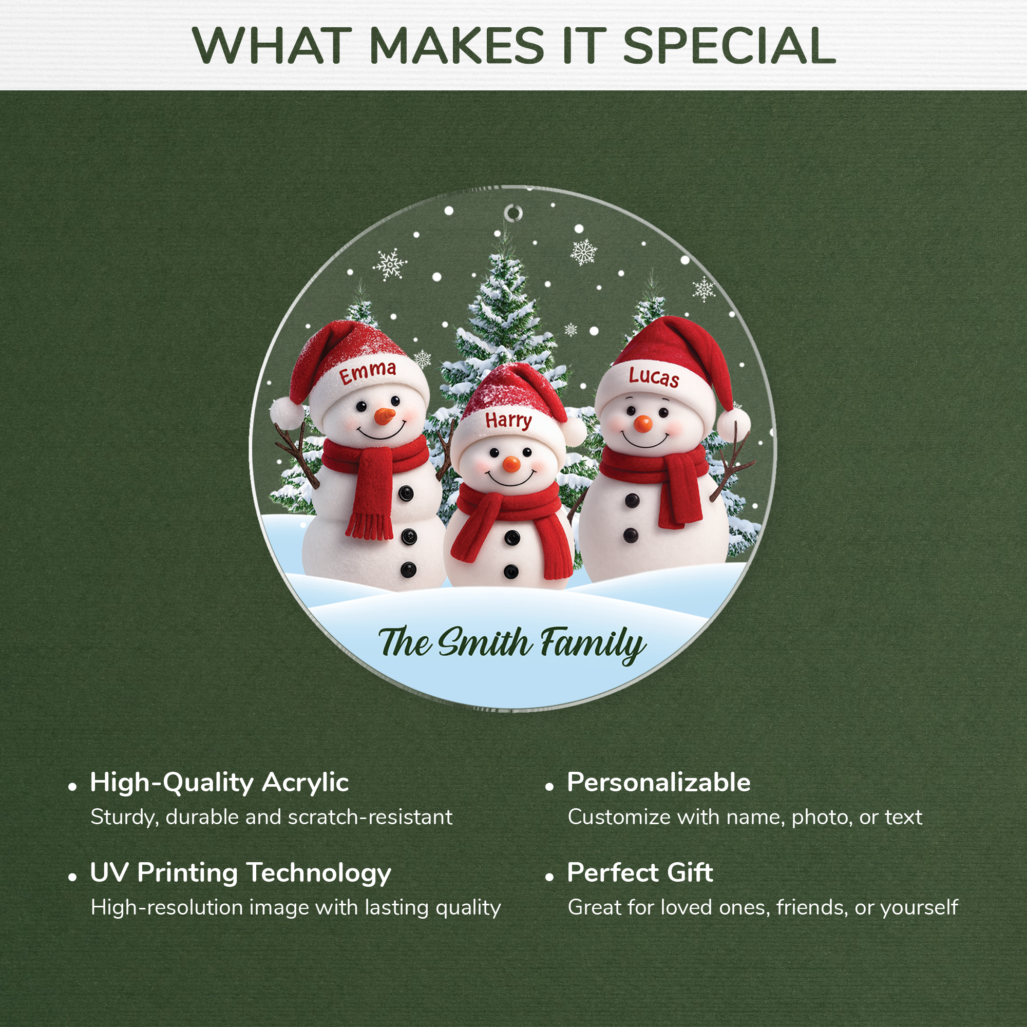 7092OUS4 acrylic snowman family ornament personalized xmas gifts 7092OKL5I