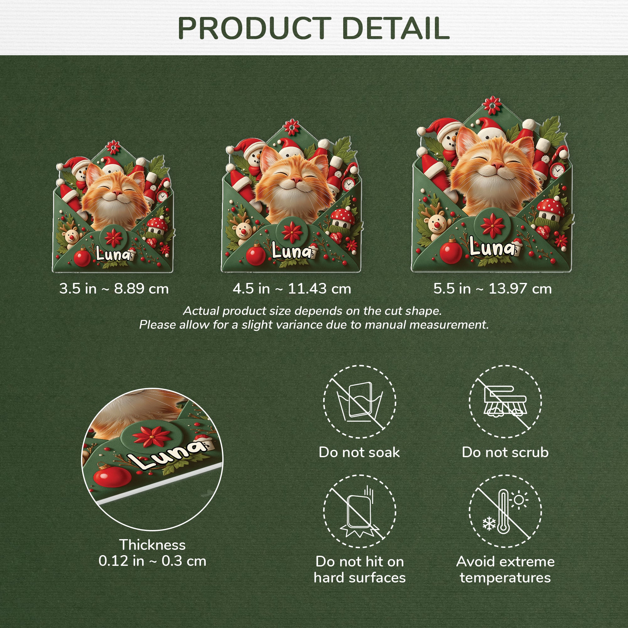 7109OUS3 acrylic cat photo ornament_ personalized christmas gift 7109OTMND