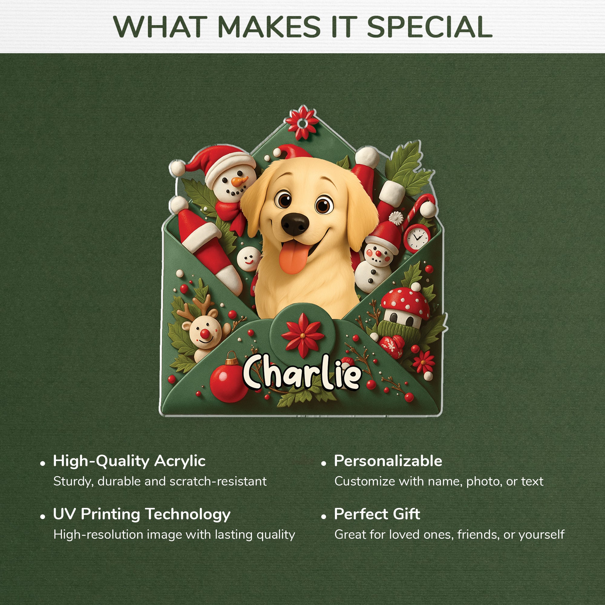 7109OUS4 acrylic dog photo ornament_ personalized christmas gift 7109OTMNC