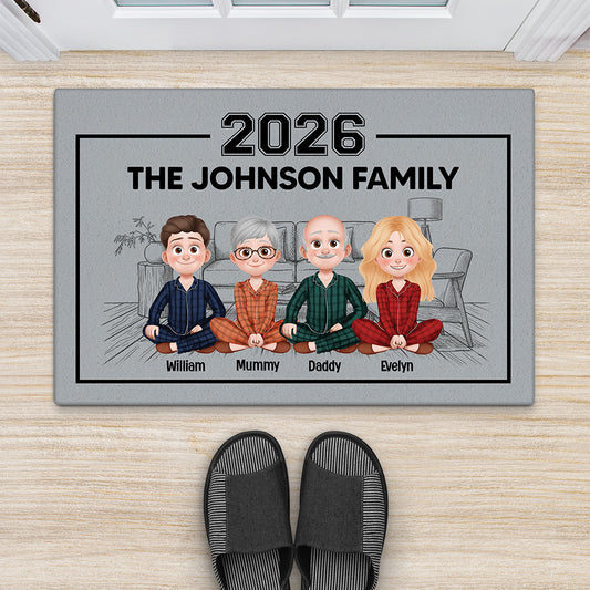 7123DUK2 family name doormat personalized gift for family with dog cat 7123D8YQI