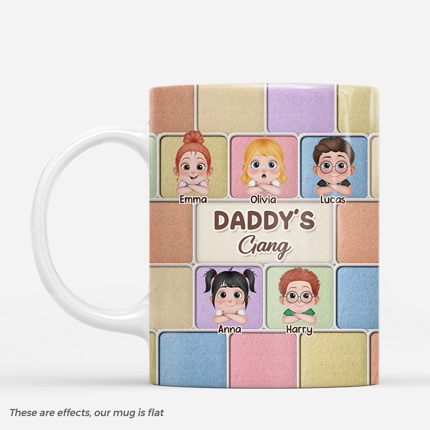 [3D Printing Effect] Personalised Mummy/Daddy's Gang Mug with Kids Nam ...