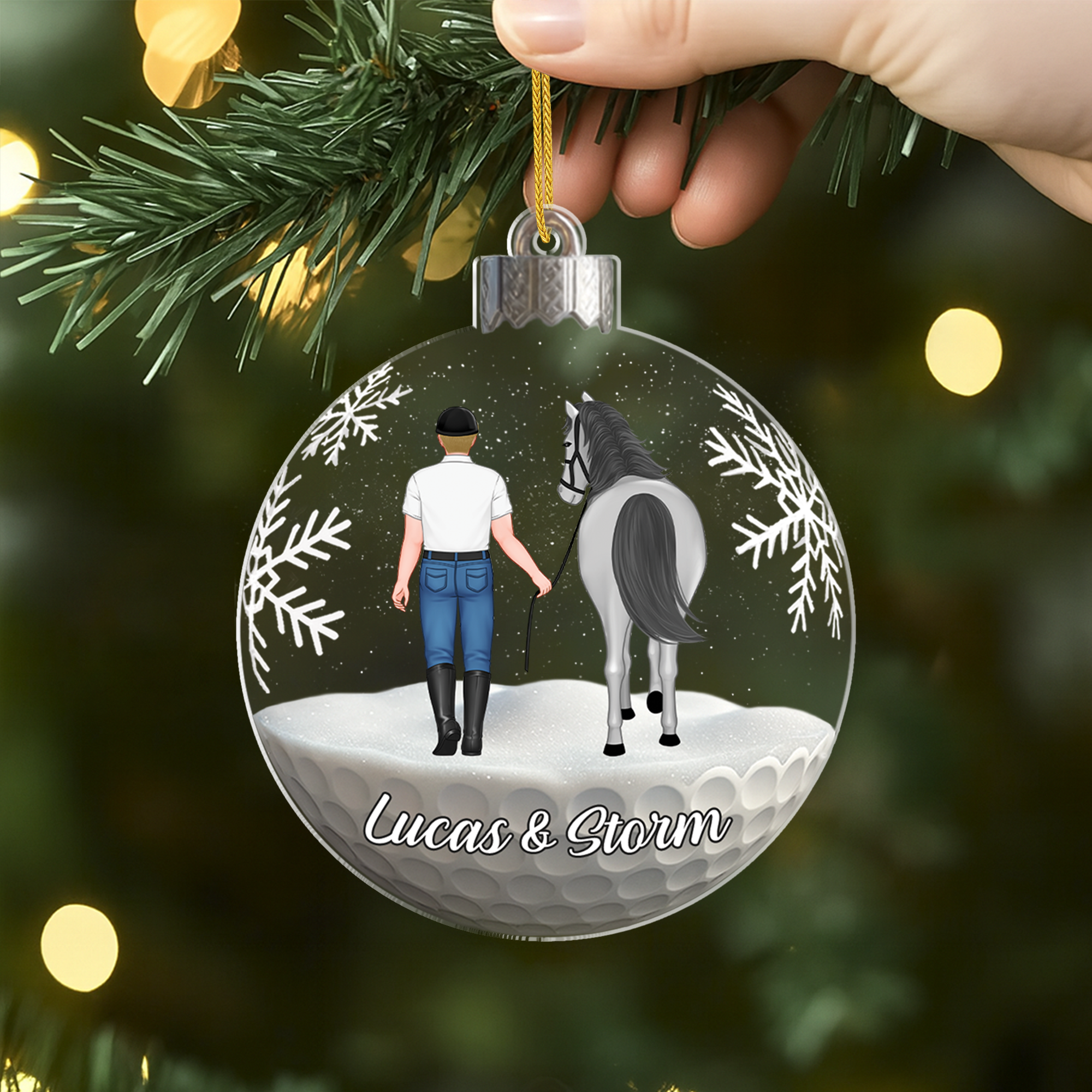 7132OUS2 3d printing effect custom acrylic ornaments christmas gifts for horse lovers 7132O3T5U