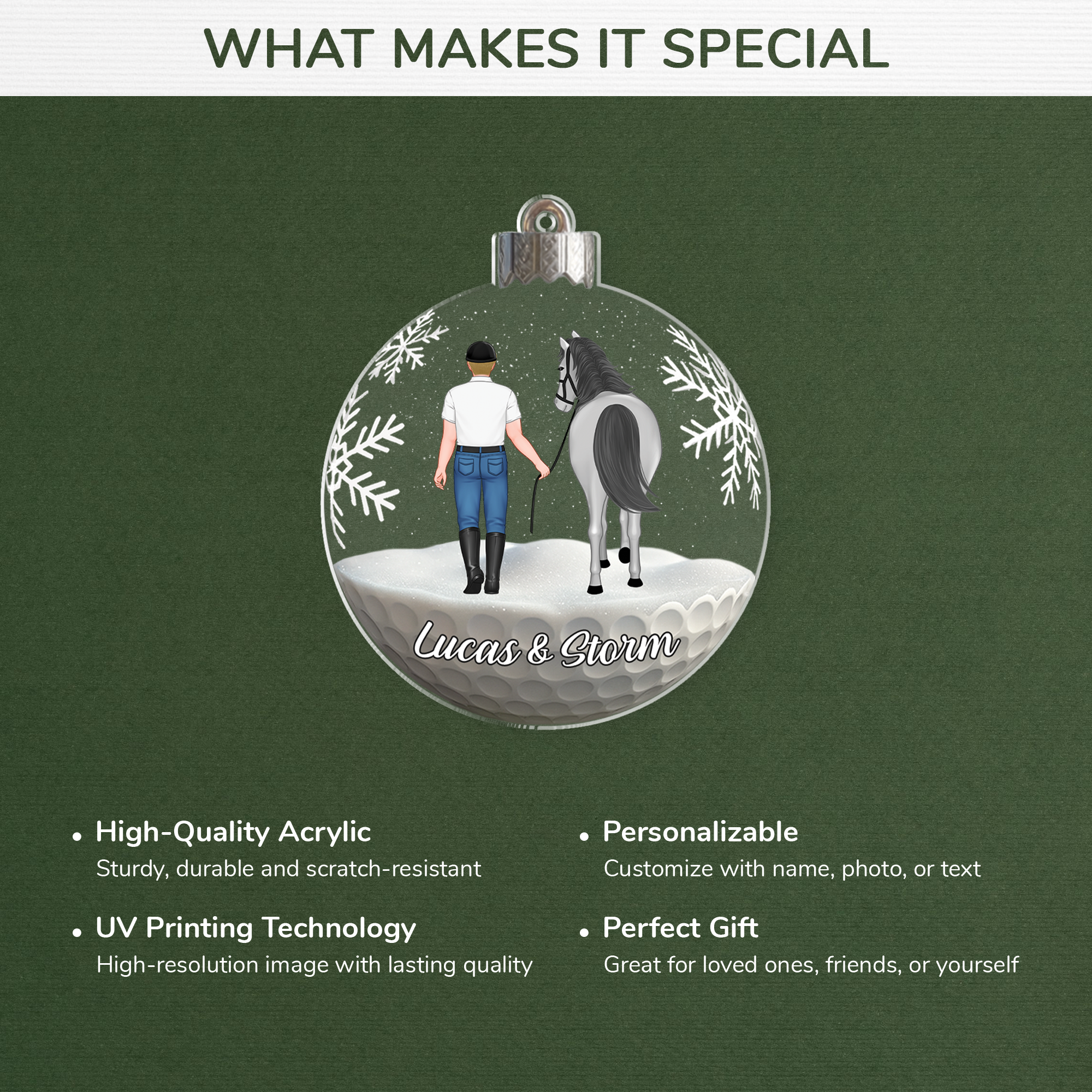 7132OUS4 3d printing effect custom acrylic ornaments christmas gifts for horse lovers 7132O3T5U