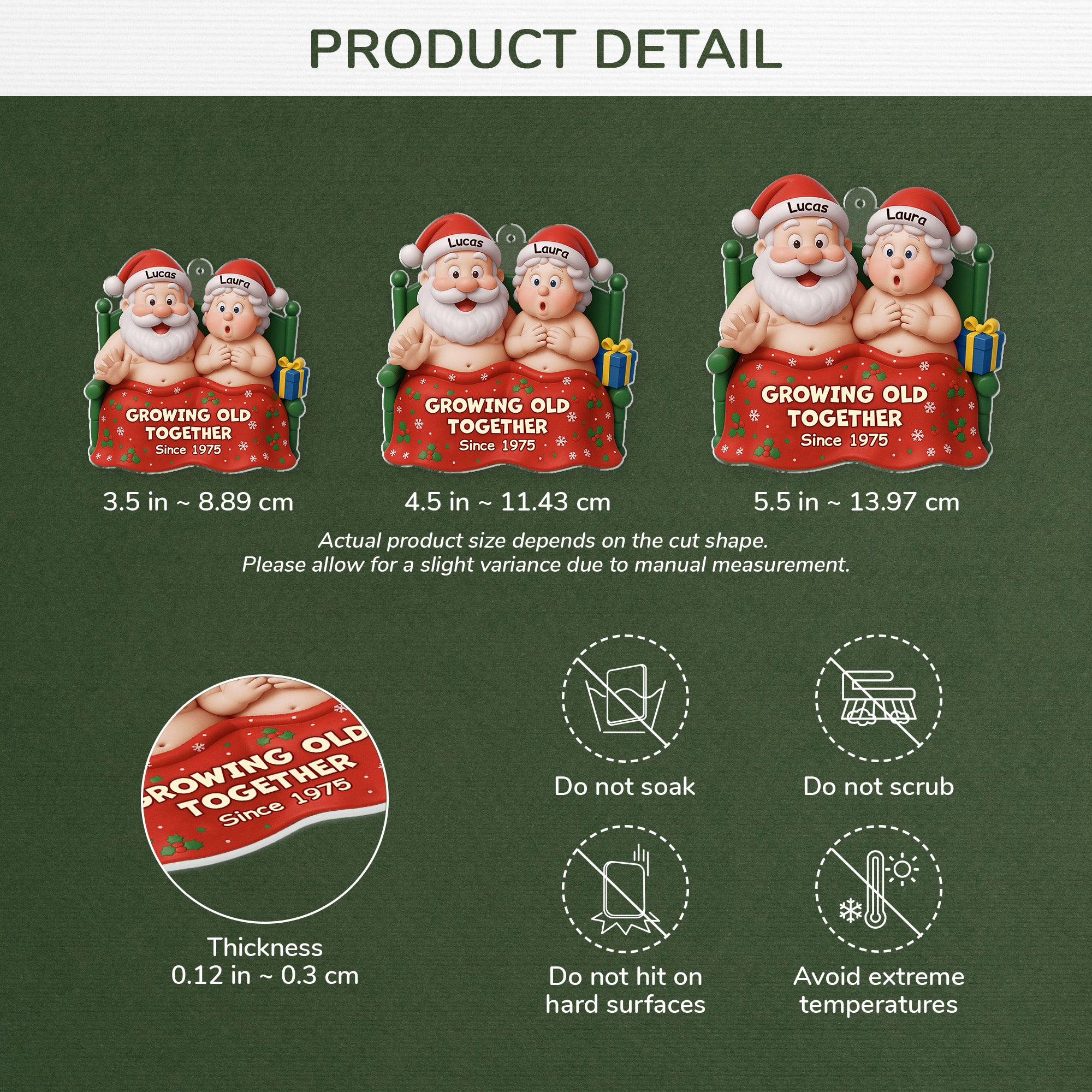 7144OUS3 3d printing effect acrylic naughty santa and mrs claus ornaments customized xmas gifts 7144O3ZWG