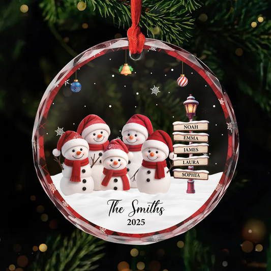 7145OUS1 glass snowman family ornament personalized christmas gifts 7145O8T5I