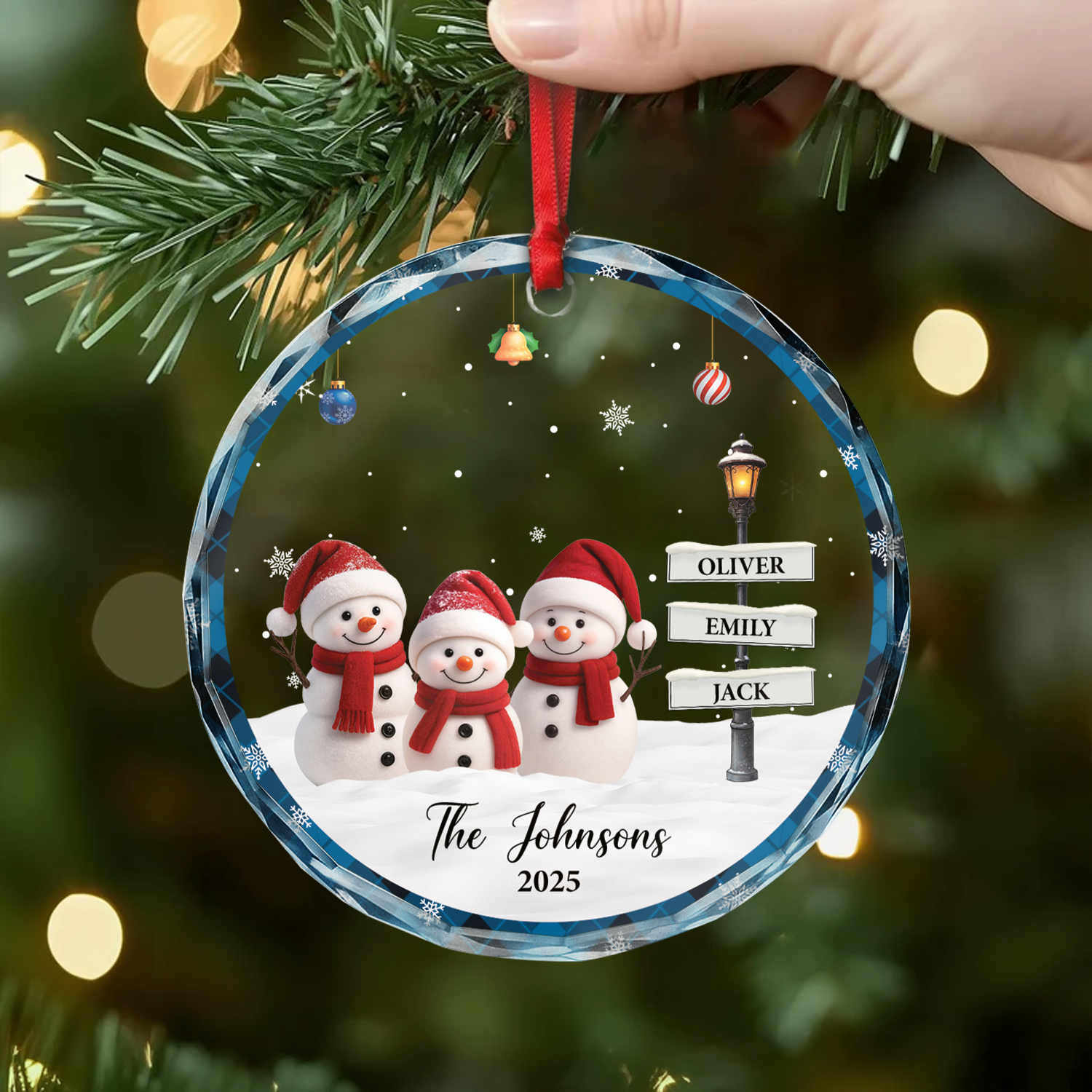 7145OUS2 glass snowman family ornament personalized christmas gifts 7145O8T5I