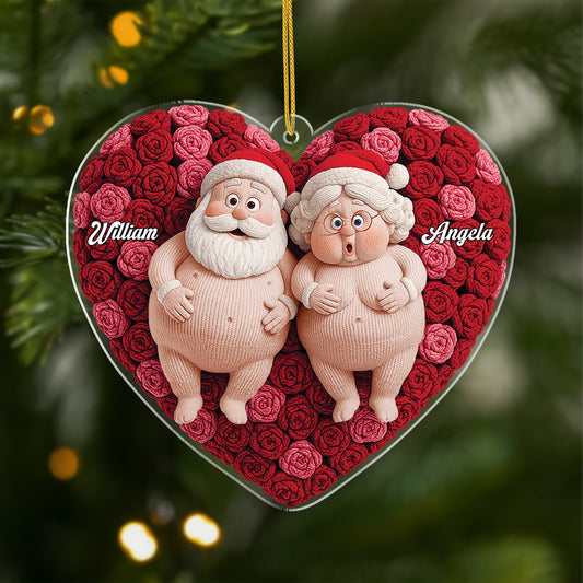 7150OUS1 3d printing effect acrylic naughty mr and mrs claus ornaments personalized xmas gifts 7150O3PQG
