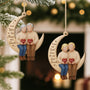 7152OUS2 custom 1 layered wooden couple christmas ornament i love you to the moon and back 7152O