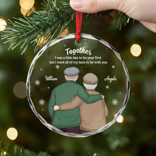 7160OUS2 glass photo christmas ornaments personalized gifts for couples 7160OTL5G