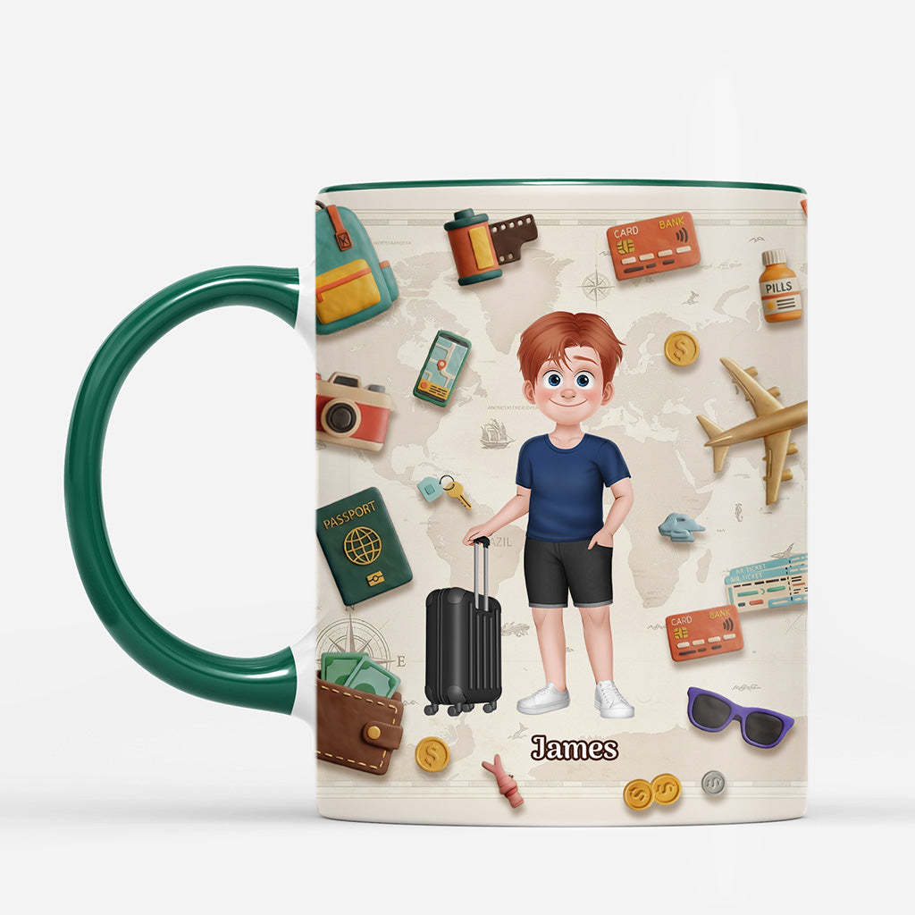 7171MUS2 3d printing effect just a girl who loves traveling mug personalized travel gifts 7171M8PAA
