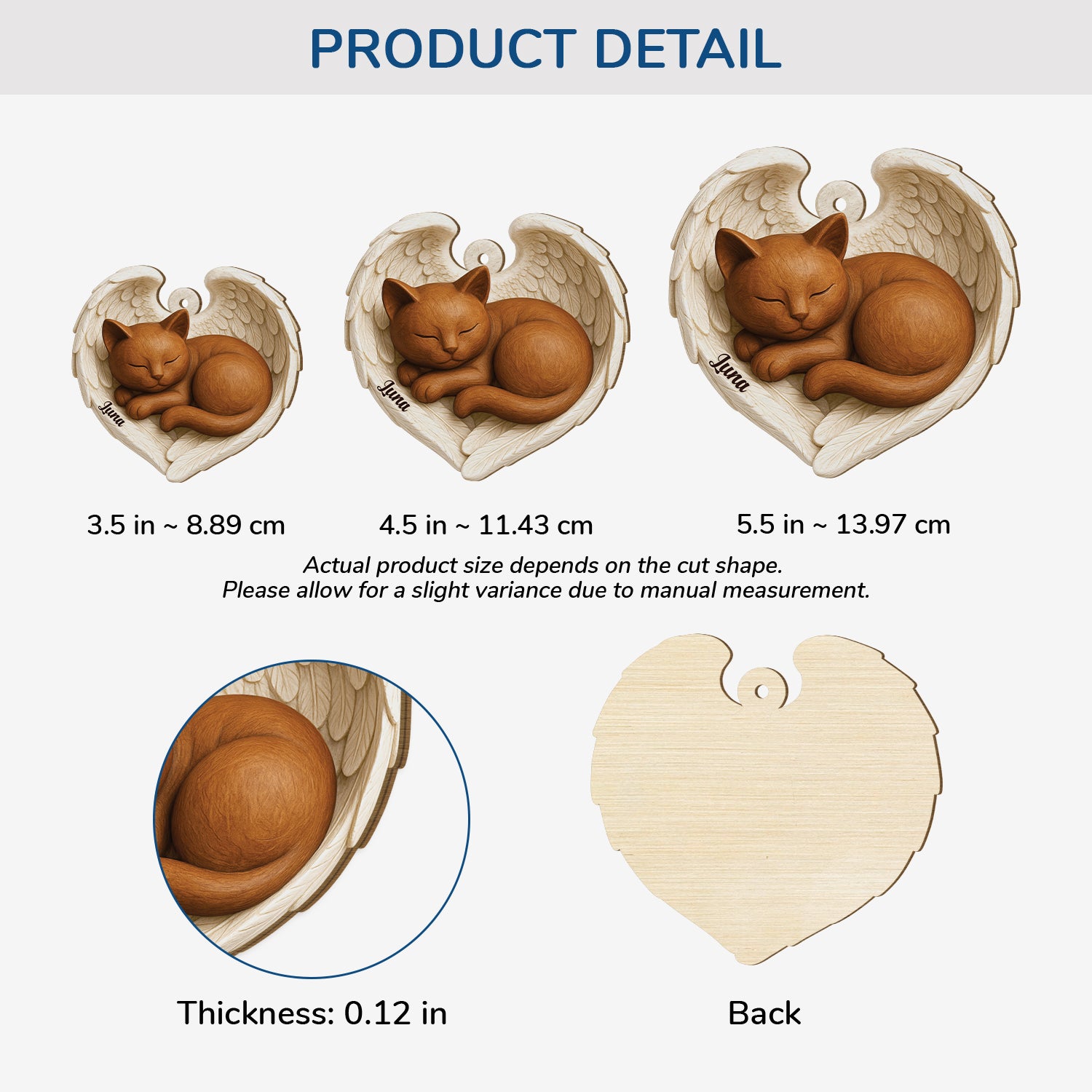 7173OUS3 3d printing effect 1 layered wooden cat with angel wings ornament_ custom memorial gifts 7173O3ZZD