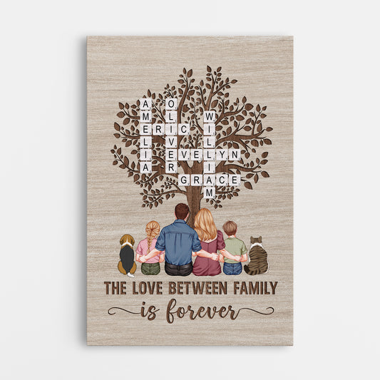 7179CUS1 personalized family name crossword canvas the love between family is forever 7179C3T5I