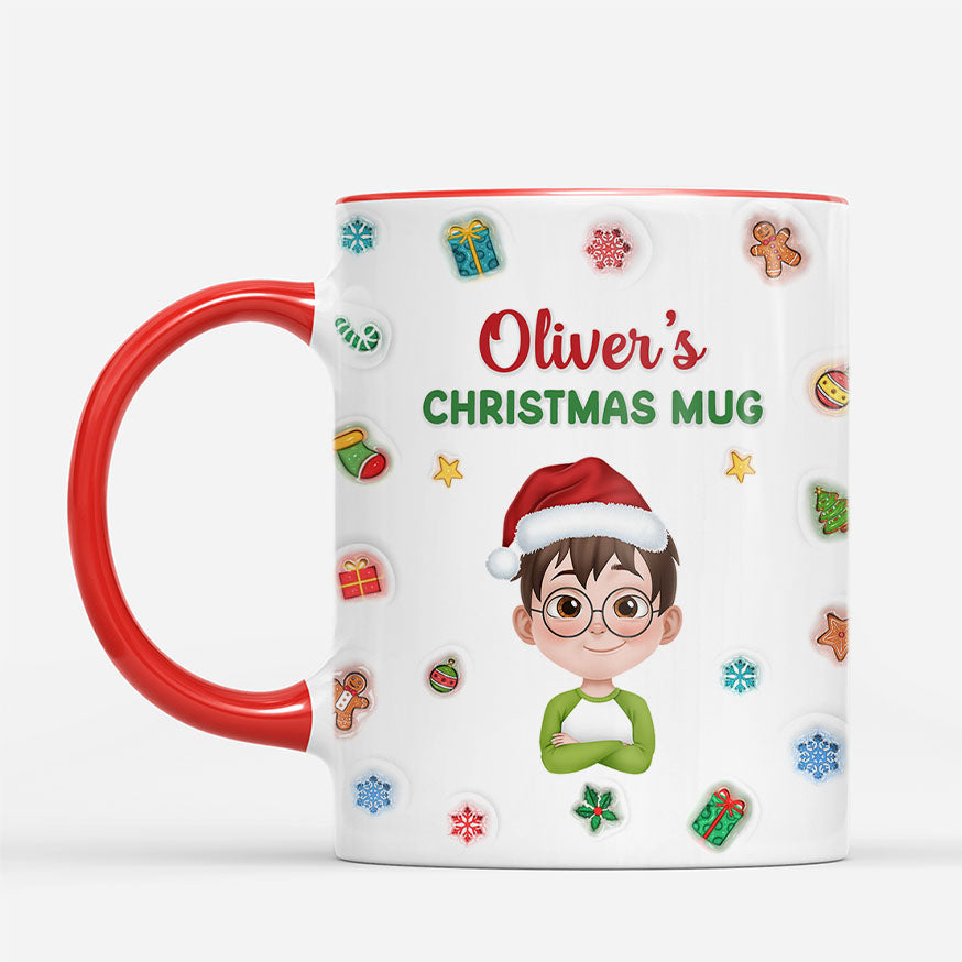 7186MUS2 3d printing effect personalized christmas mug with photo gifts for him her 7186MKQ5A
